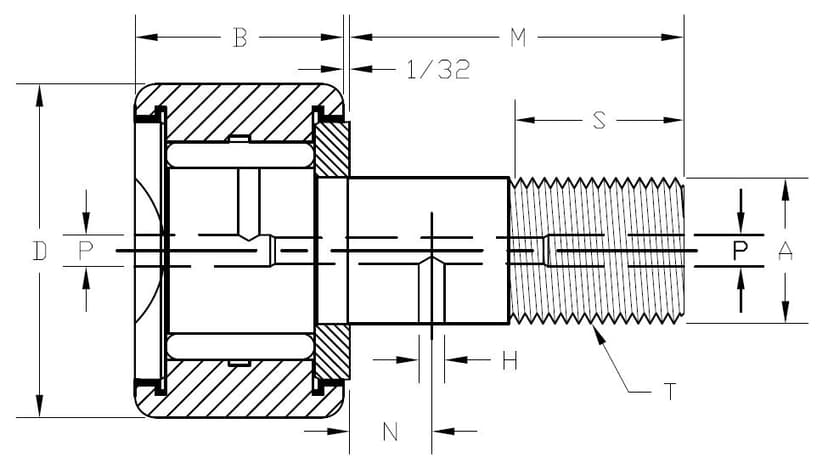 CR SERIES Stud type : Screwdriver - 2D Drawing